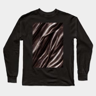 Black Imitation leather, natural and ecological leather print #4 Long Sleeve T-Shirt